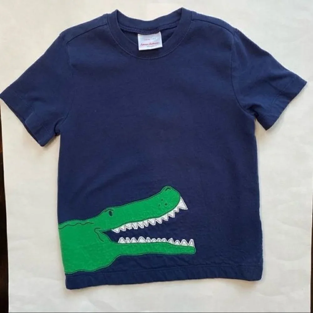 Hanna Andersson Alligator Appliqué Tee Navy 5
